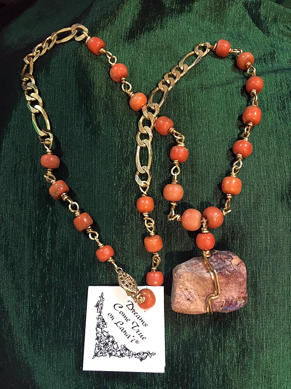 Antique Natural Coral Bead Necklace