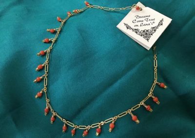 Coral and Vermeil Chain Designer Necklace