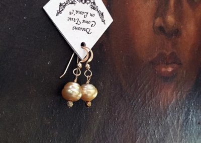 South Seas Golden Pearl Designer Earrings